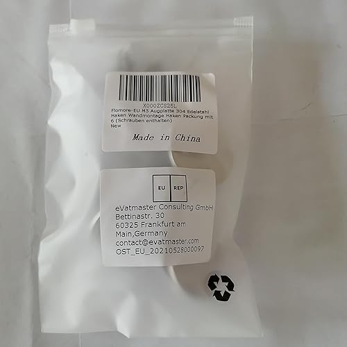 Miniatura 7 de Flomore M5 - Gancho de techo para placa de ojo de acero inoxidable 304, resistente para colgar (paquete de 6, tornillos incluidos)