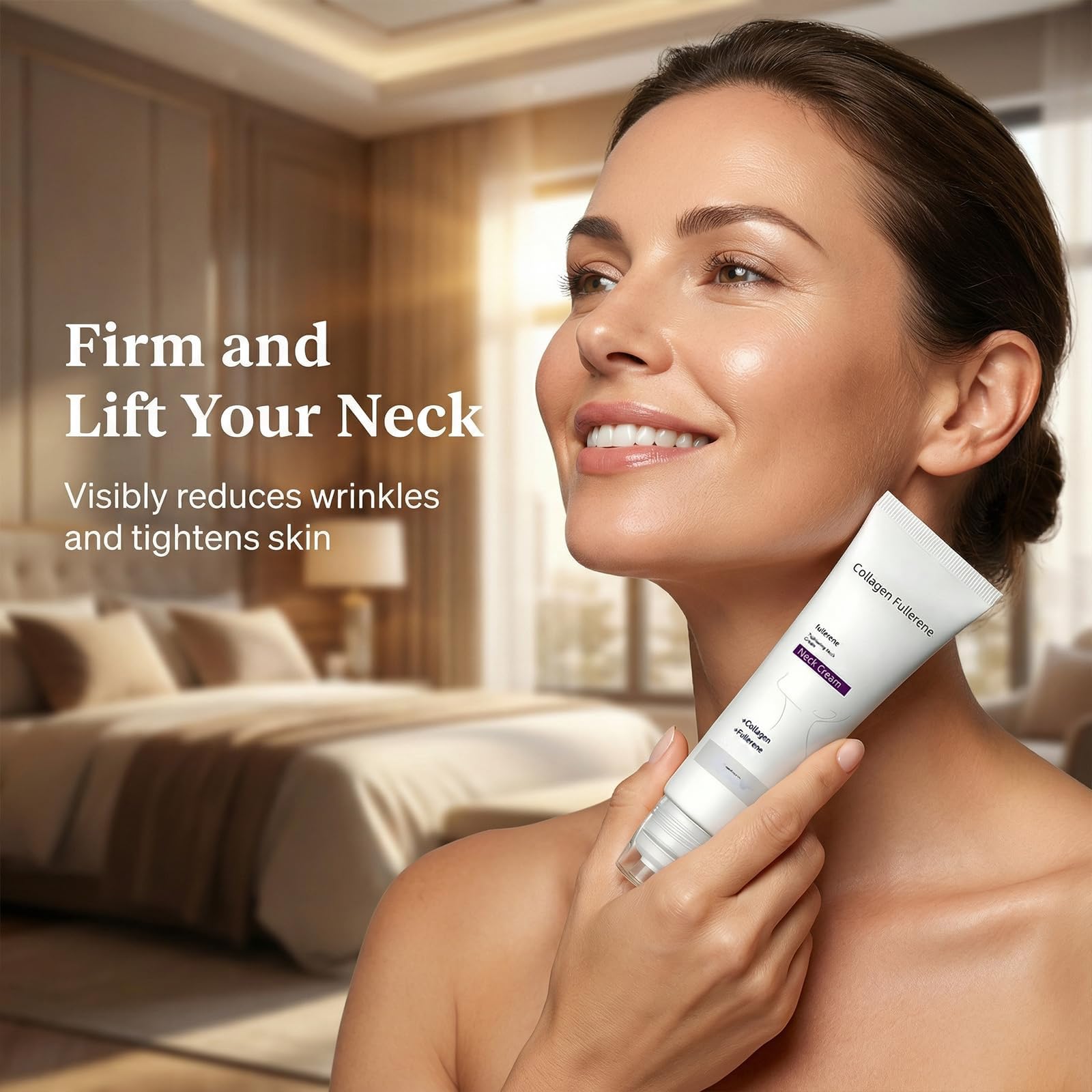 Magic Collagen Fullerene Neck Cream, kolagen Fullerene Tightening Neck Cream, redukuje zmarszczki i podwójny podbródek, głębokie nawilżenie, wygładza drobne linie, kremy do ujędrniania szyi (1)