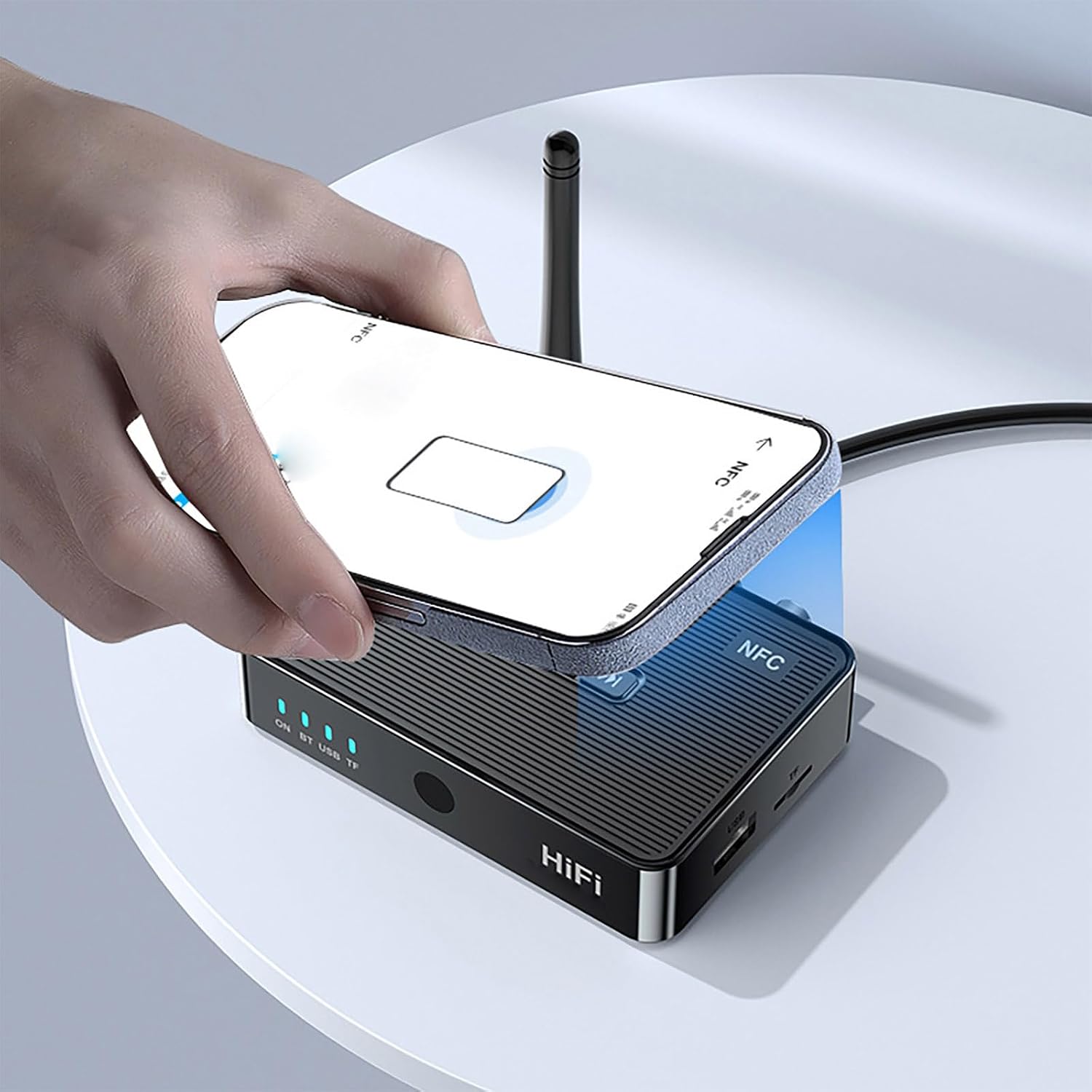 3in1 Bluetooth 5.1 Receiver Wireless NFC to RCA Stereo Audio Adapter