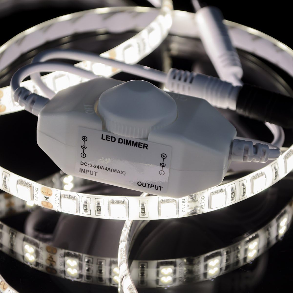 HitLights LED Strip Light Mini Dial Dimmer, White