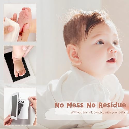 Miniatura 4 de Kit de manos y huellas de bebé sin tinta, kit de almohadilla de tinta de tacto limpio, sello de pie de mano para bebé, paquete de 4 almohadillas de