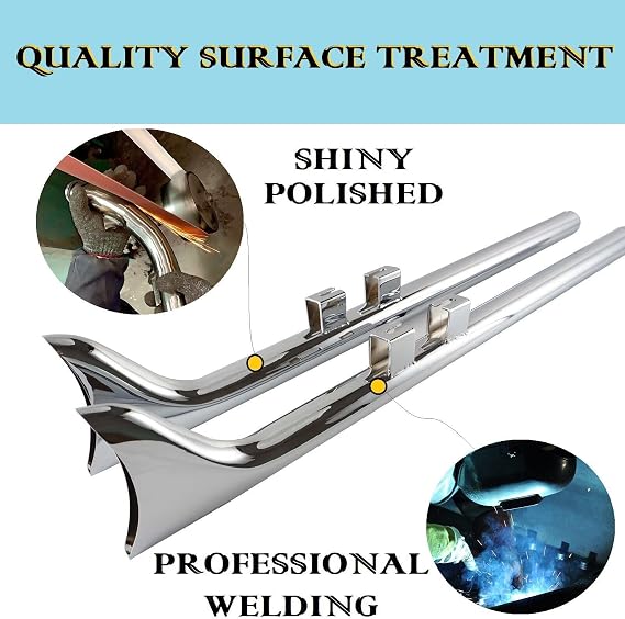 Suitable for 36 Fishtail Slip-On Exhaust Pipe for Harley Touring Road King (1995-2016) - Enhance Performance & Sound