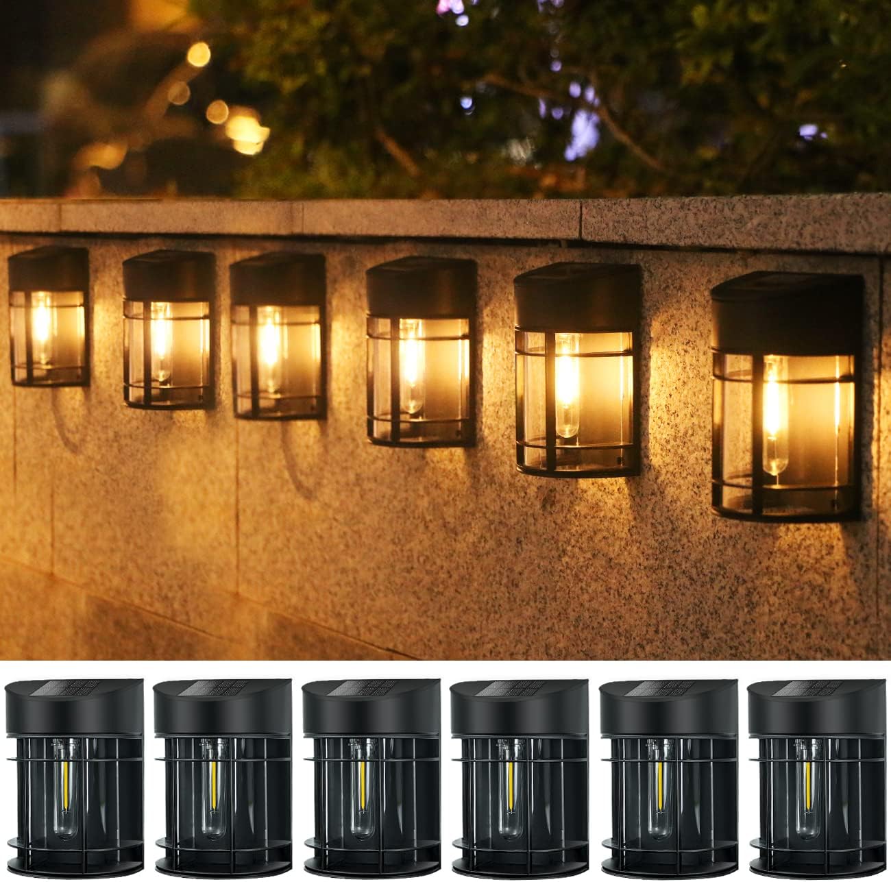 KMASHI Solar Fence Lights, Solar Garden Lights, Solar Outdoor Lights