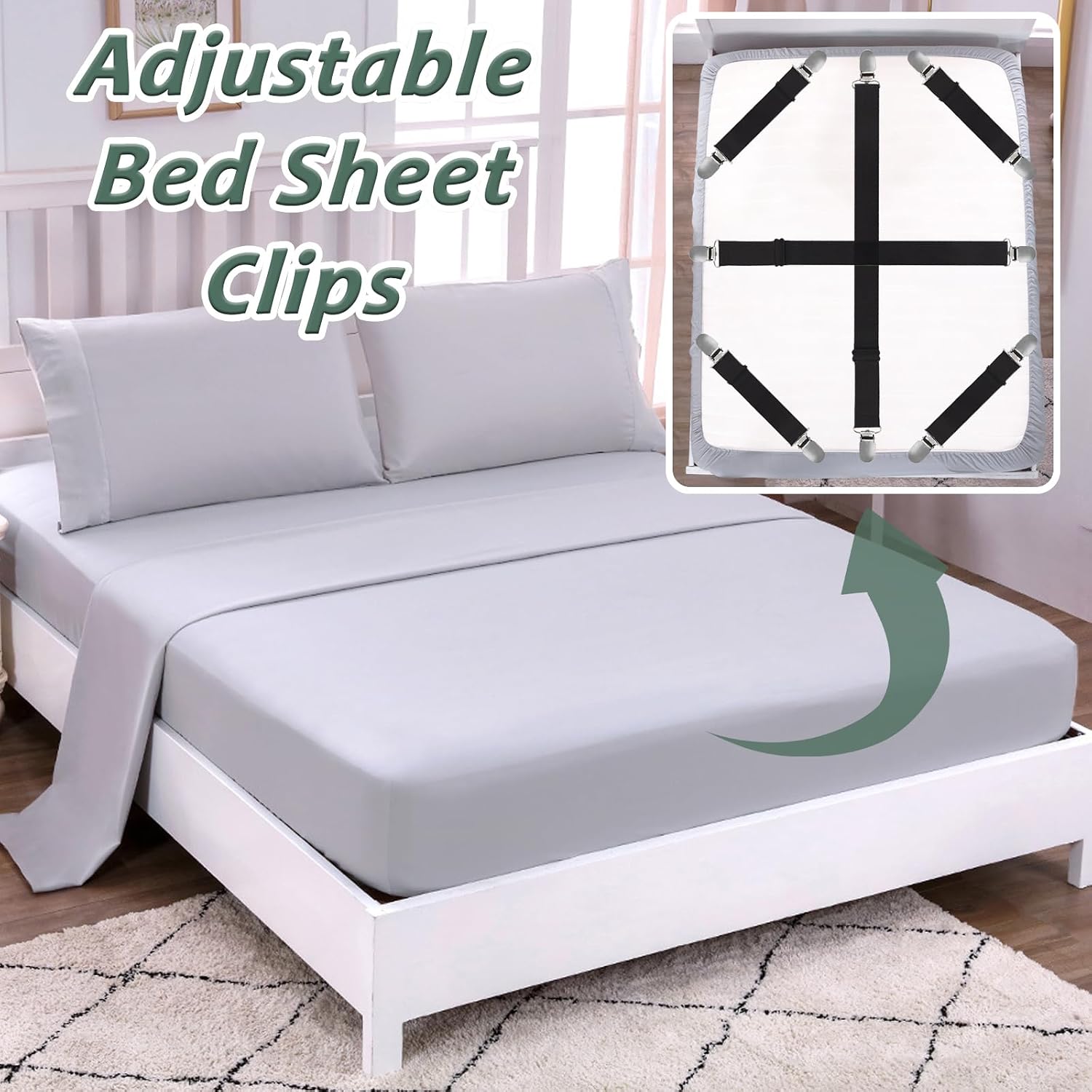 Invisible Tablecloth Clips - Secure Your Tablecloth with Hidden Straps, Perfect for Picnic and Outdoor Tables, 6 Pack