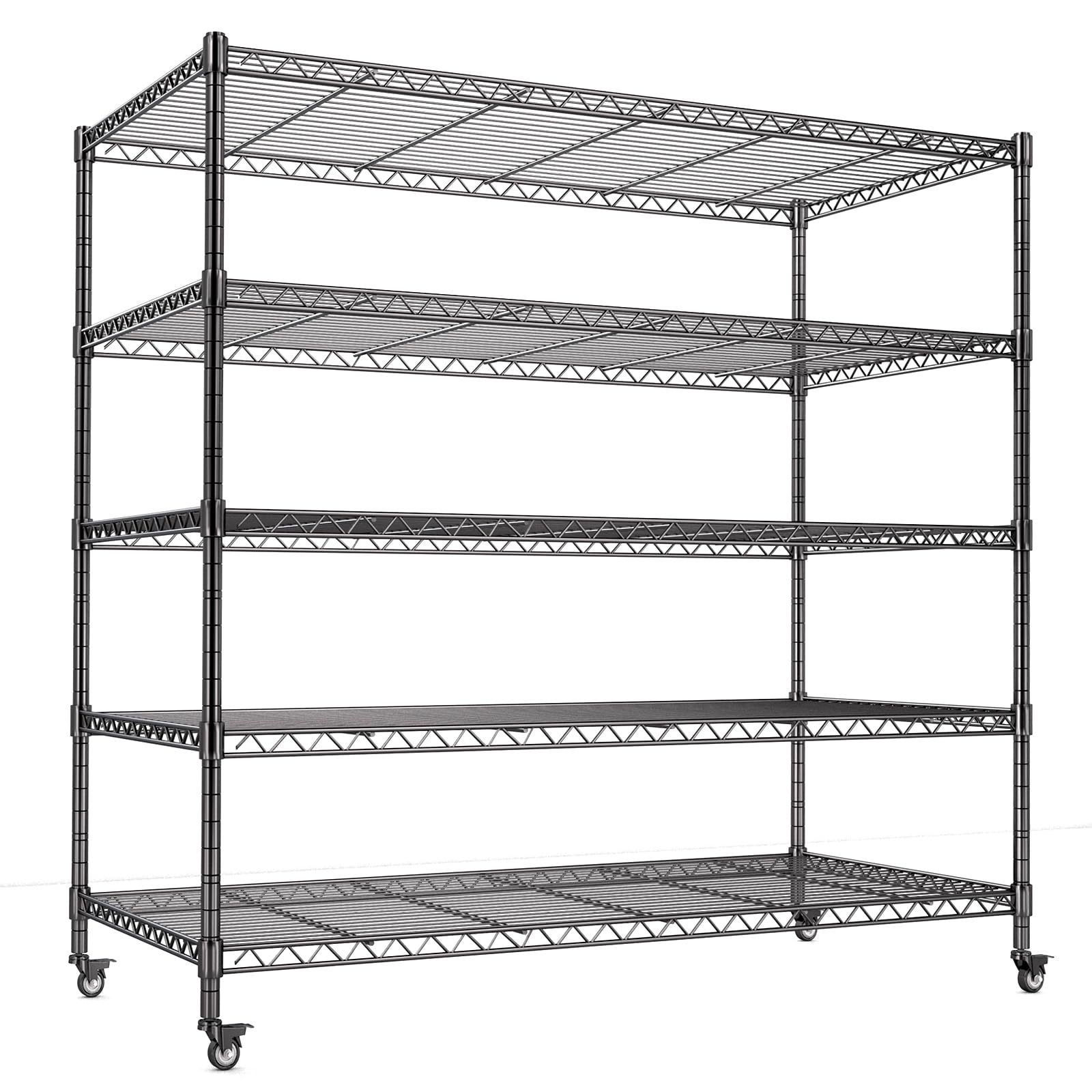 AIRAJ Metal Shelving Unit on Wheels,5 Tier Heavy Duty Shelving Unit — image 1