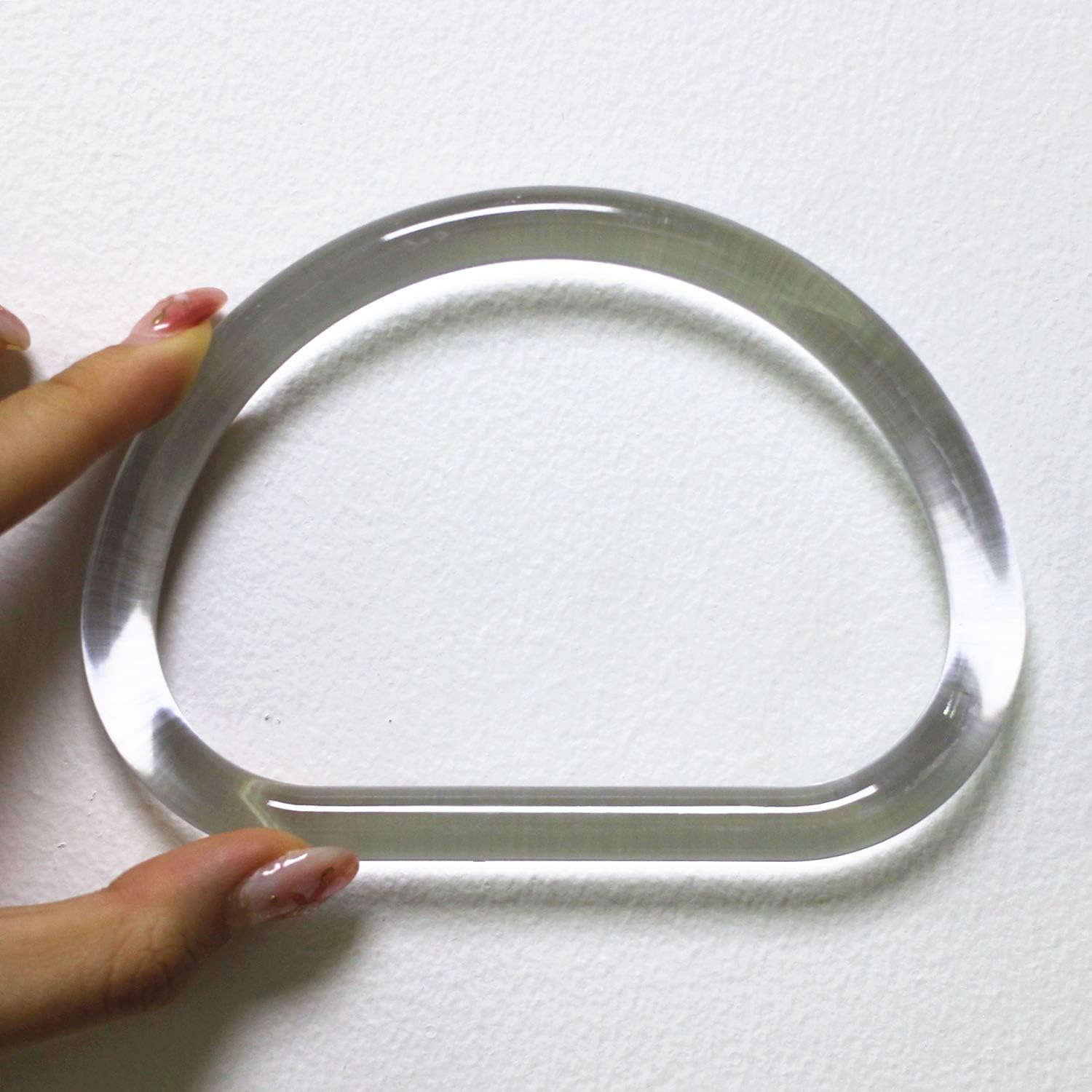 Clear Purse Handle 4.8 Inch D-Shaped for Crochet Bags and Handbag Making