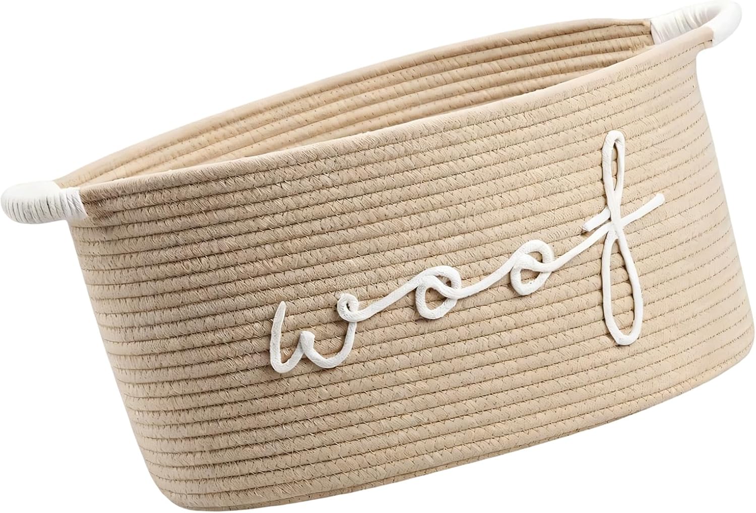 ordinarYone Hand Woven Cotton Rope Dog Toy Storage Basket Featuring Animal Patterns And Strong Handles For Pets