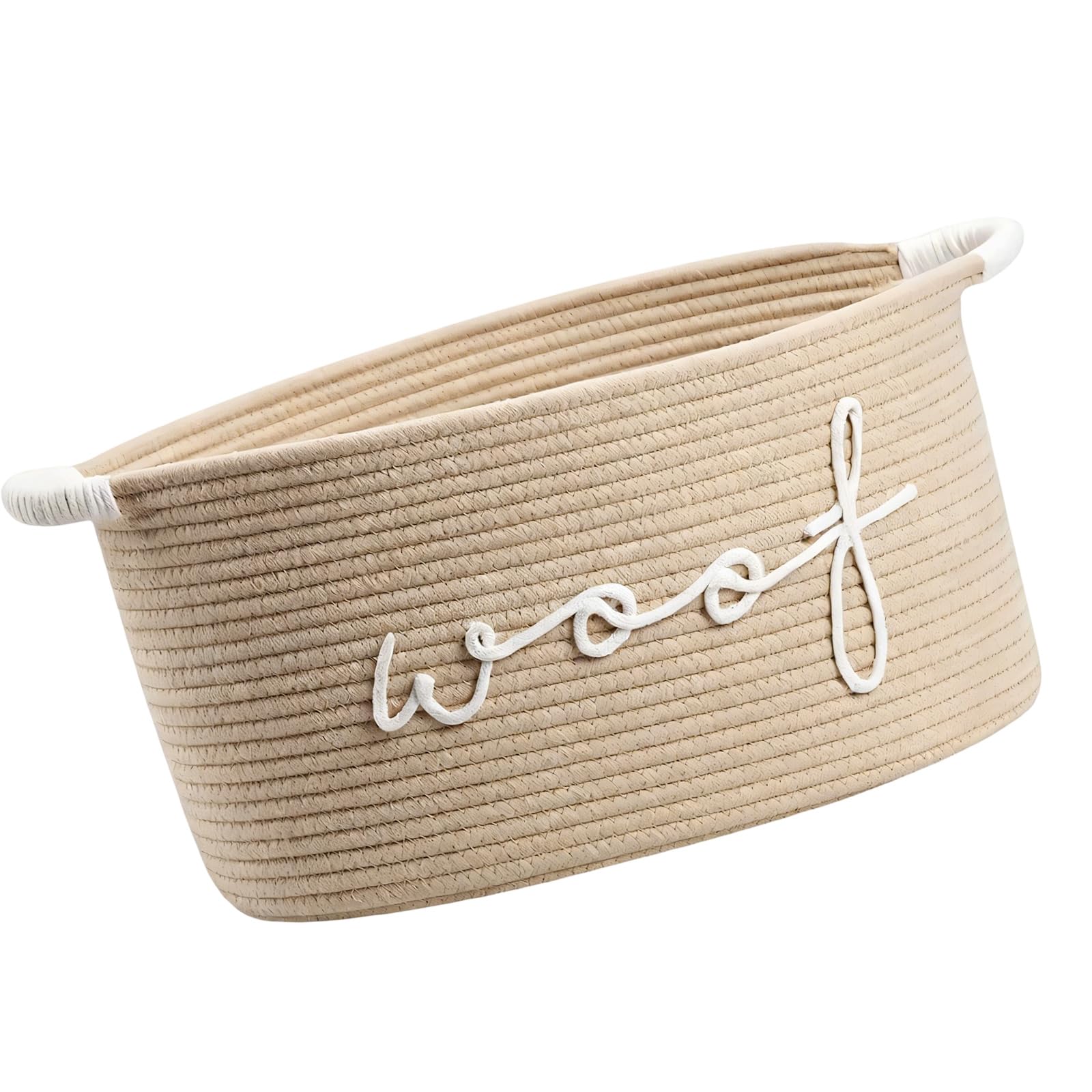 Multi Purpose Pet Holder Basket Woven From Cord Showcasing Dog Theme Design Friendly Pet Planner