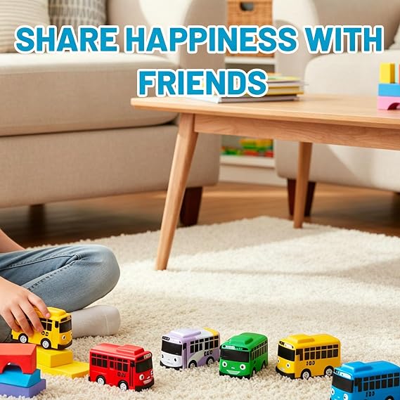 5Pcs Buses Set, Pull Back Bus, Durable Plastic Bus, with Smooth Wheels, Fun for everyone