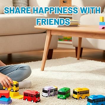 5Pcs Buses Set, Pull Back Bus, Durable Plastic Bus, with Smooth Wheels, Fun for everyone