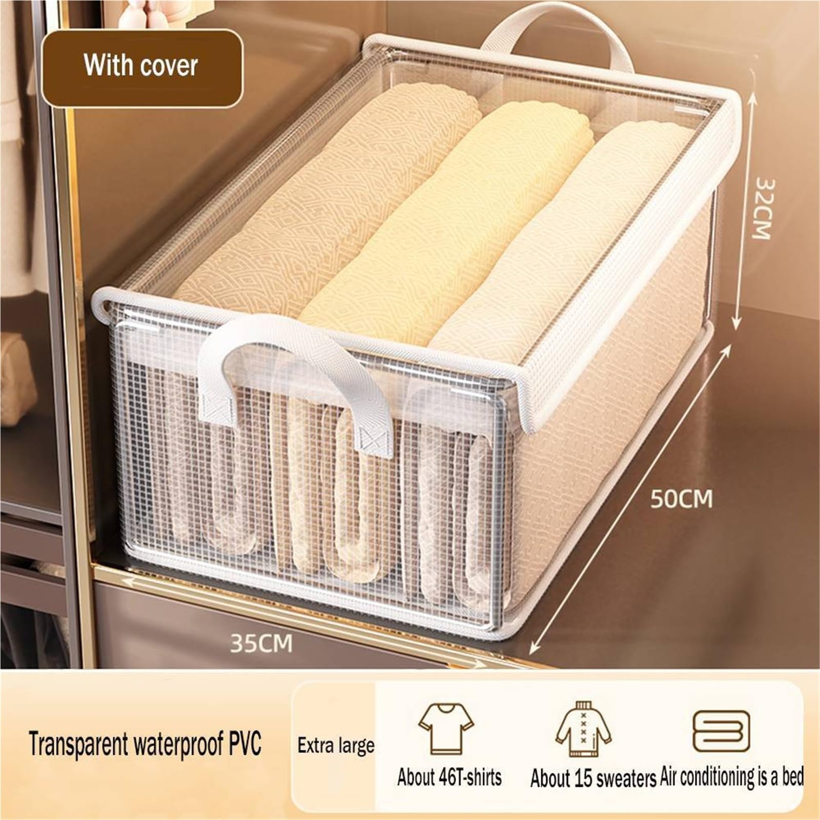 Scatola Di Stoccaggio | Con Telai In Acciaio E Manici Rinforzati for Abbigliamento, Libri, Articoli Vari(Extra large)