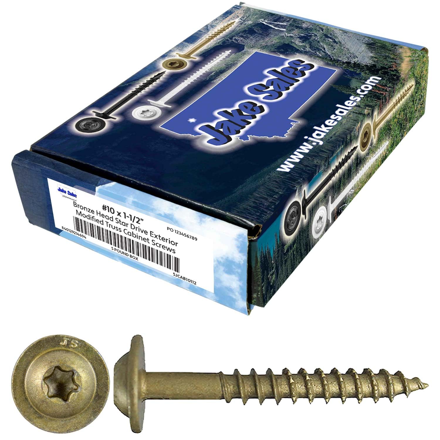 #10 x 1-1/2" Round Washer (Modified Truss) Head Screw Torx/Star Drive Head Wood Screw (5 POUNDS ~560 Screws) Multipurpose Wood Screws for Construction, Cabinets and Furniture.