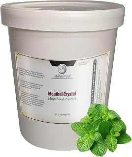 Pure Natural Menthol Crystals from Mint (Mentha Arvensis) | Premium 100% Natural Bold Menthol Crystals for Cosmetics, Aromatherapy, Pharmaceuticals, & Soap Making | 32 Fl Oz/Net Wt: 1.1 lb