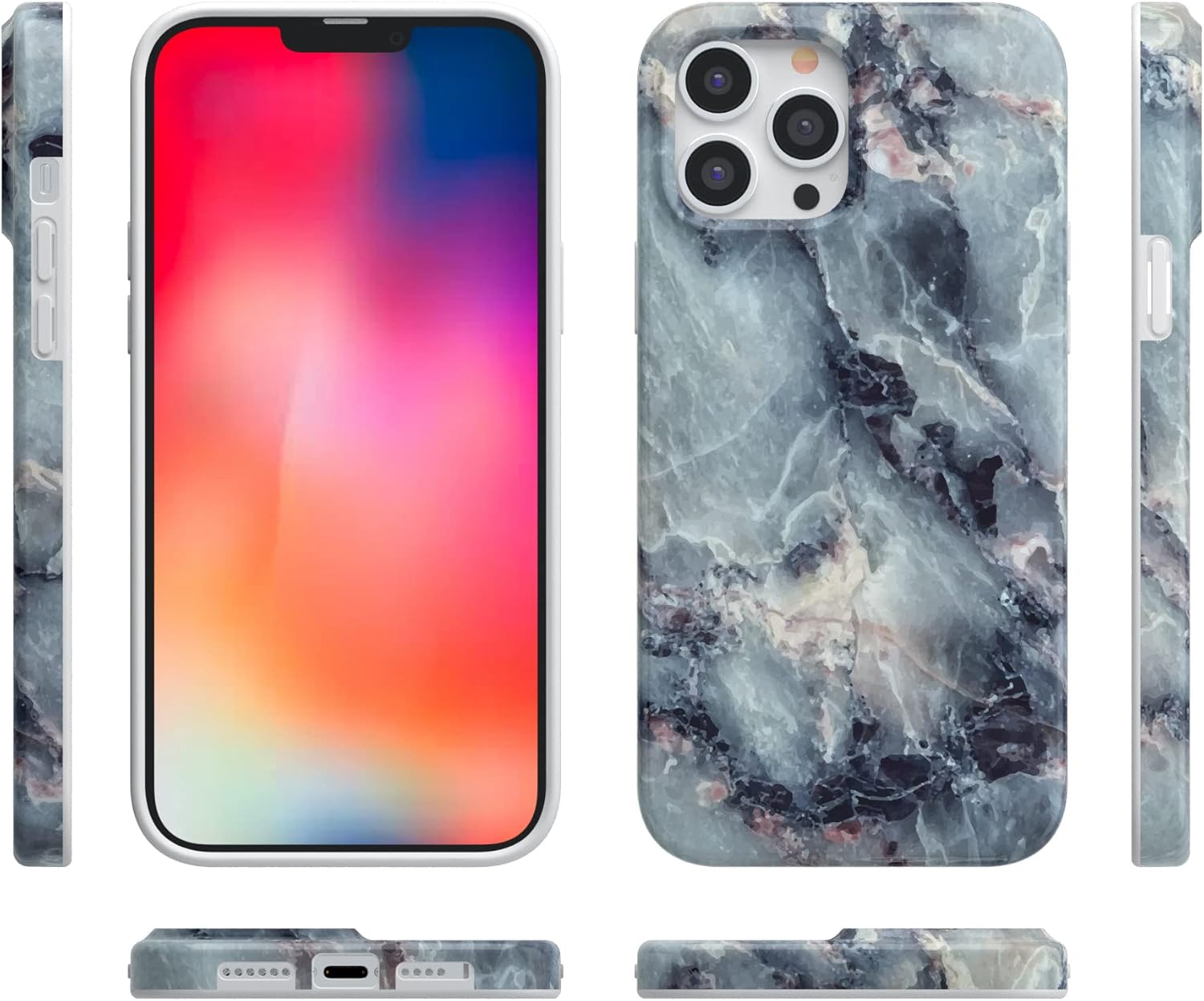 Casely iPhone 14 Pro Max Case | Deep Sea | Blue Marble | Compatible with MagSafe | Classic Ultra Slim Design