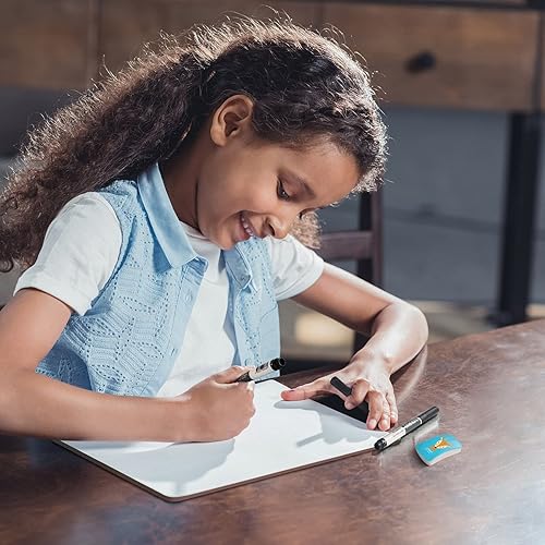 Miniatura 6 de loukin Paquete de 2 borradores magnéticos de borrado en seco para niños, mini borrador de pizarra blanca, borrador de tablero de vidrio pequeño para