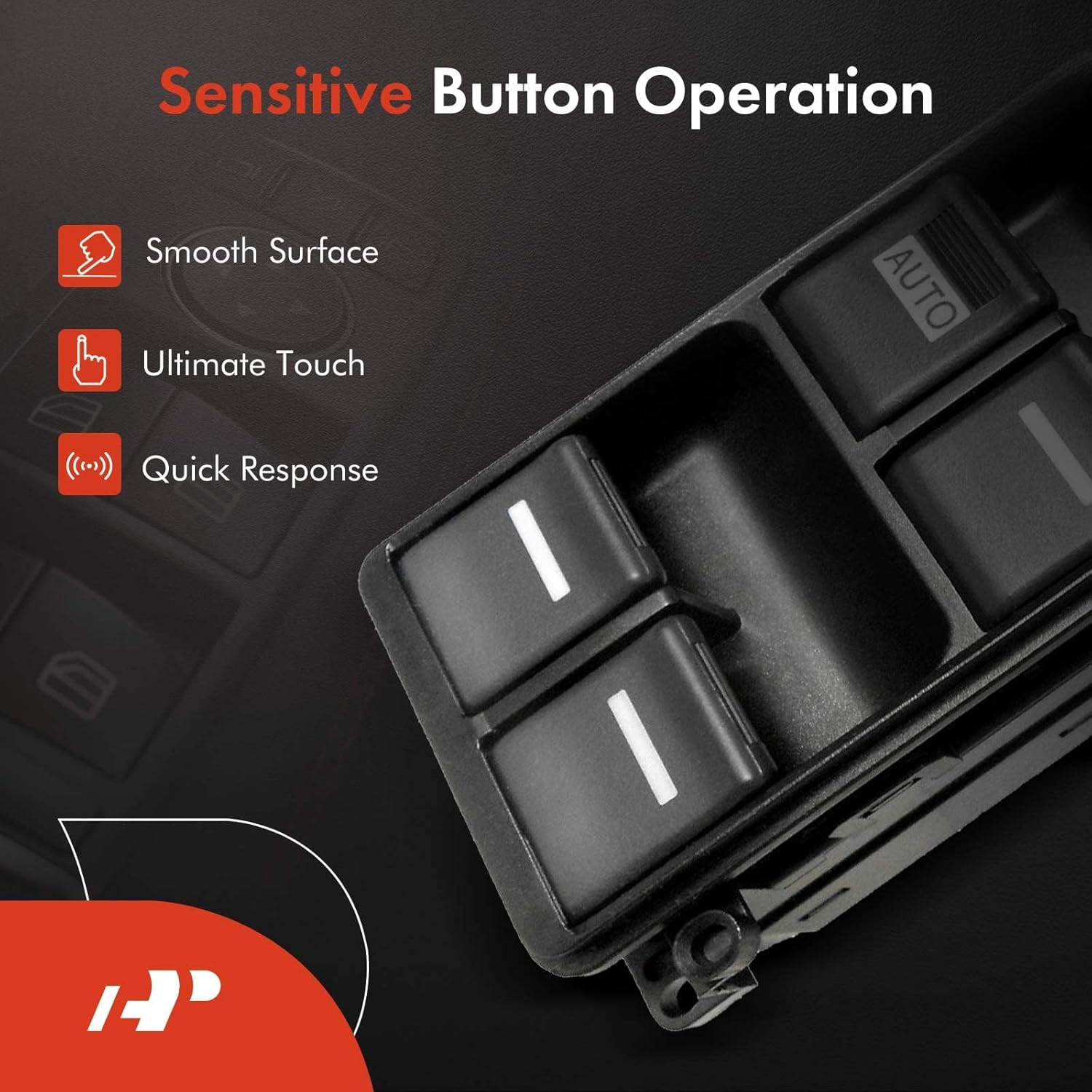 A-Premium Driver Side Master Power Window Switch Replacement for Honda Accord 2003-2007 Sedan, Replace # 35750-SDA-H12