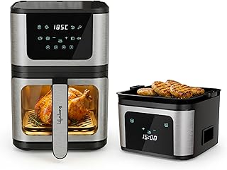 Lifelong BRIK 2-in-1 Air Fryer & Barbeque | 1350W Power, 8 Presets | 4.2L Basket with Glass Window | Flip Design for Air Frying & Grilling | Low Oil Cooking, 360° Rapid Air Technology |LED Touch Panel