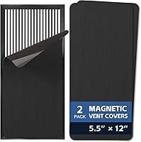 KLOLKUTTA 2-Pack Magnetic Vent Covers 5.5x12" Black - Strong Magnets for Steel Floor Wall Ceiling Registers, Home RV HVAC Energy Savers