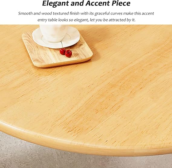 Round Dining Table - Rubber Wood Kitchen Table with Wooden Effect Top - 2-3 Seaters Rustic Dinner Table for Home Dining Room Living Room,Walnut,60cm