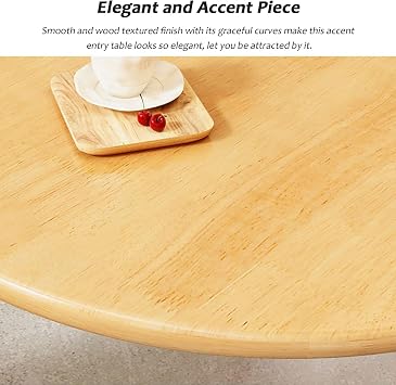 Round Dining Table - Rubber Wood Kitchen Table with Wooden Effect Top - 2-3 Seaters Rustic Dinner Table for Home Dining Room Living Room,Walnut,60cm