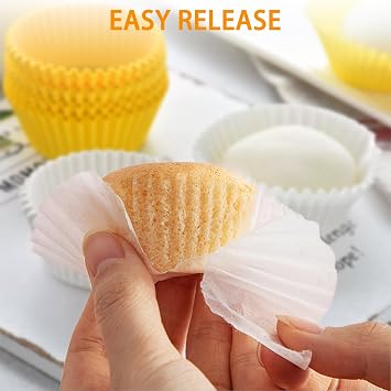 Natural Cupcake Liners 500 Count, Non-stick, Heat-resistant, Disposable, Wedding Occasion, Round Shape (Mini Pink)
