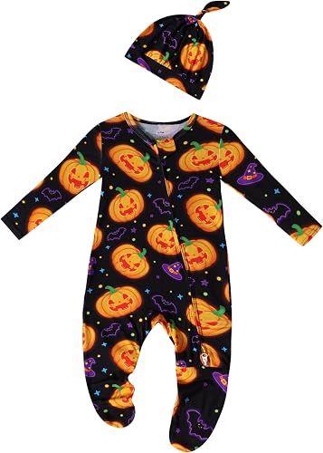 Baby One-Piece Footies Long Sleeve Rompers 2-Way Zipper, Viscose from Bamboo Baby Bodysuit Clothes for Boys Girls