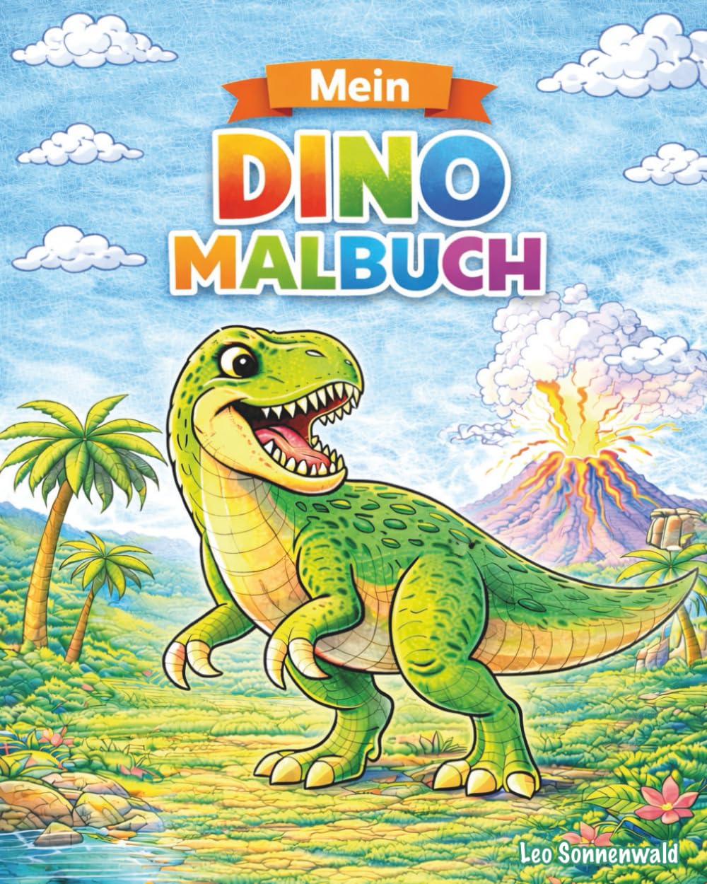 Abenteuer mit Dinosauriern – Das große Dino-Malbuch für Kinder ab 4 Jahren: Viele freundliche Dinosaurier zum Ausmalen für Kinder ab 4 Jahren