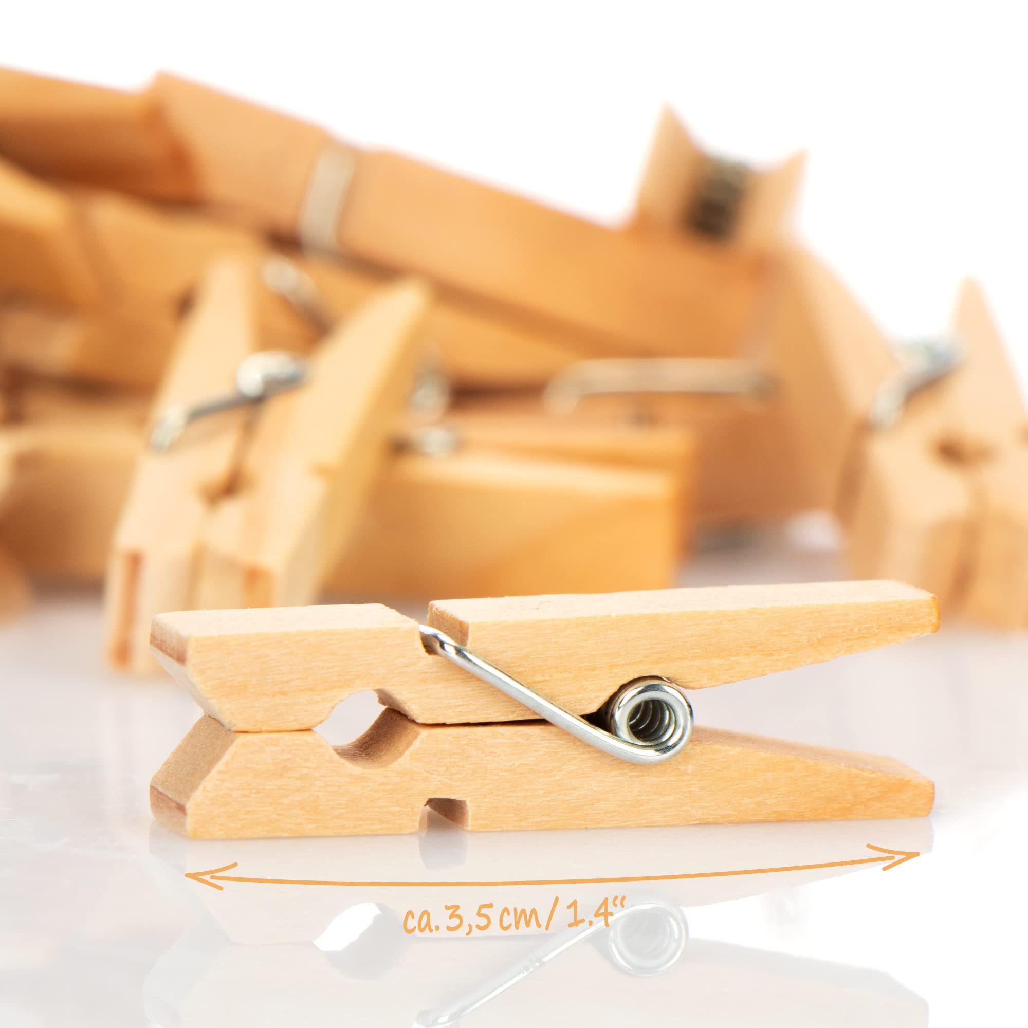 50 Mini-Holzklammern + 10 M Jute-Schnur – Set Für Fotowand, DIY-Deko, Basteln, In Mehreren Farben