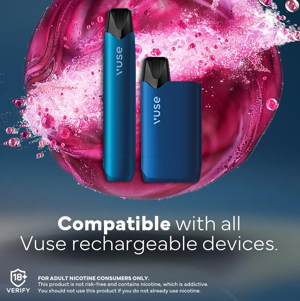 VUSE Berry Blend Extra Intense Flavour Pods, Pack of 2, 2ml, Puff  Activated, up to 2000* Puffs per Pack, Compatible with Vuse Pro and GO  RELOAD Devices, 0mg Strength, Nicotine-Free Vaping** :