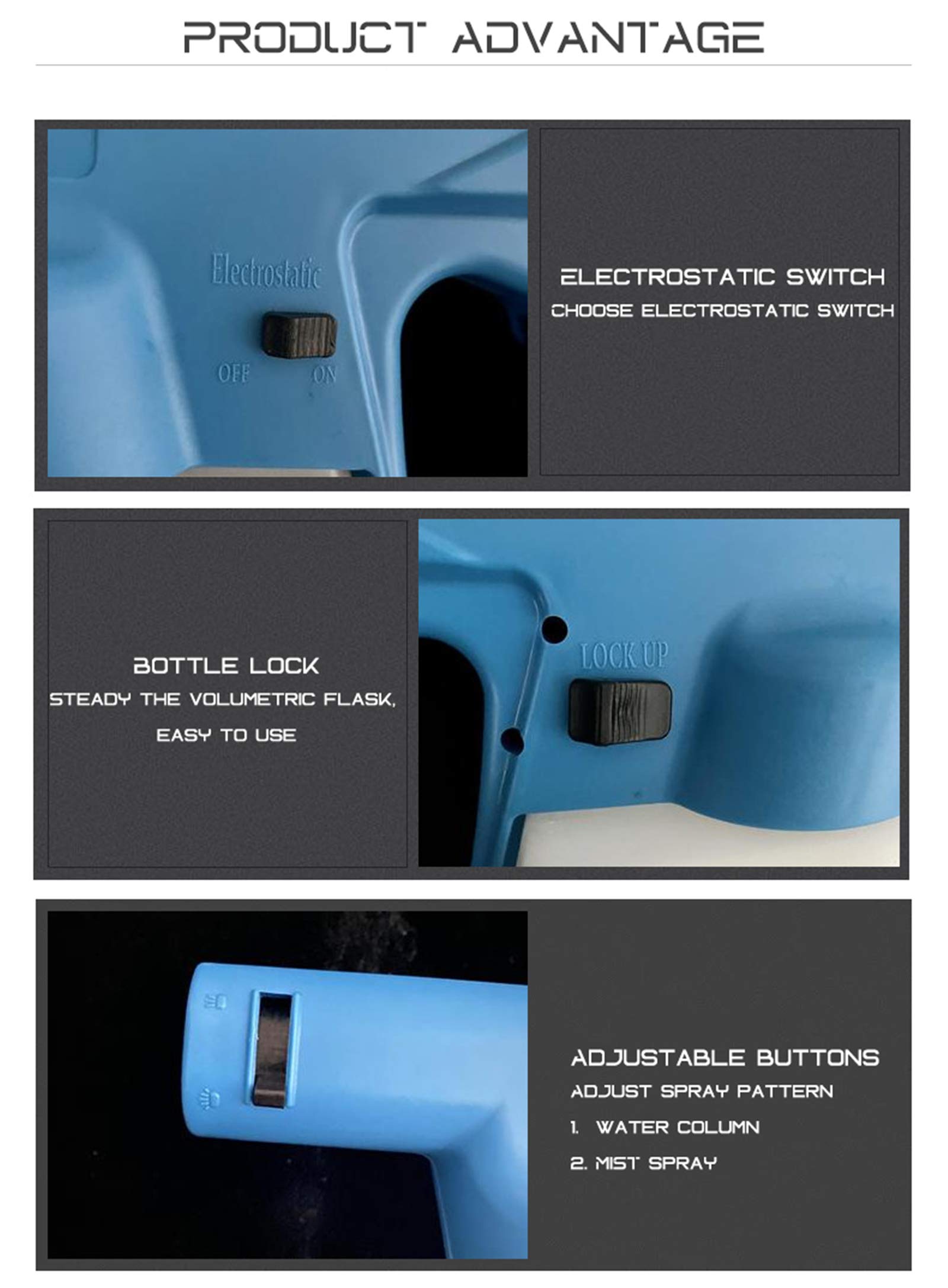 ZYC Spruzzatore di disinfezione Portatile della Macchina del nebulizzatore della Batteria al Litio elettrostatico 500ML ULV Macchina della Nebbia della Nebbia Cordless ULV Bottiglia Fredda