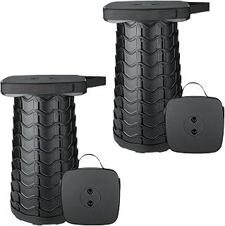 Boreeman 2 Pack Collapsible Stool, Square Shape, Lightweight Yet More Sturdy with Load Capacity 400lbs, Upgraded Portable Stool for Camping Fishing Hiking BBQ