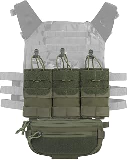 ZFFOZZ Bolsa Táctica de Campaña MOLLE, Bolsa para Cargadores Triple Desmontable y Paquete de Expansión, Bolsa de Cintura de Camuflaje de Doble Propósito.(Green)