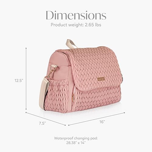 Miniatura 3 de Hannah & Sophia Belle - Mochila y bolsa de pañales convertible para bebé en poliéster rosa con estilo clásico Rosado