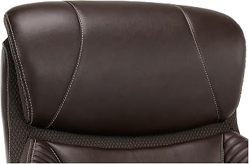 iComfort i6000 Series Big & Tall Ergonomic Bonded Leather High-Back Executive Chair, Brown/Silver
