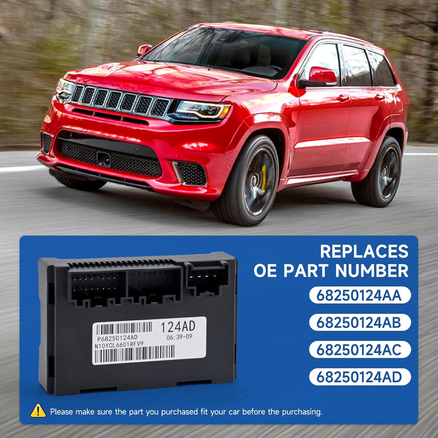 Bruce & Shark Transfer Case Control Module 68250124AD Fit for Jeep Grand Cherokee 2016 2017 2018 for Dodge Durango 2017-2018, Replaces 68250124AA, 68250124AB, 68250124AC