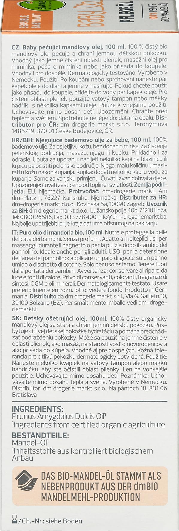 alverde Baby - Olio di mandorle biologico puro al 100%, 100 ml