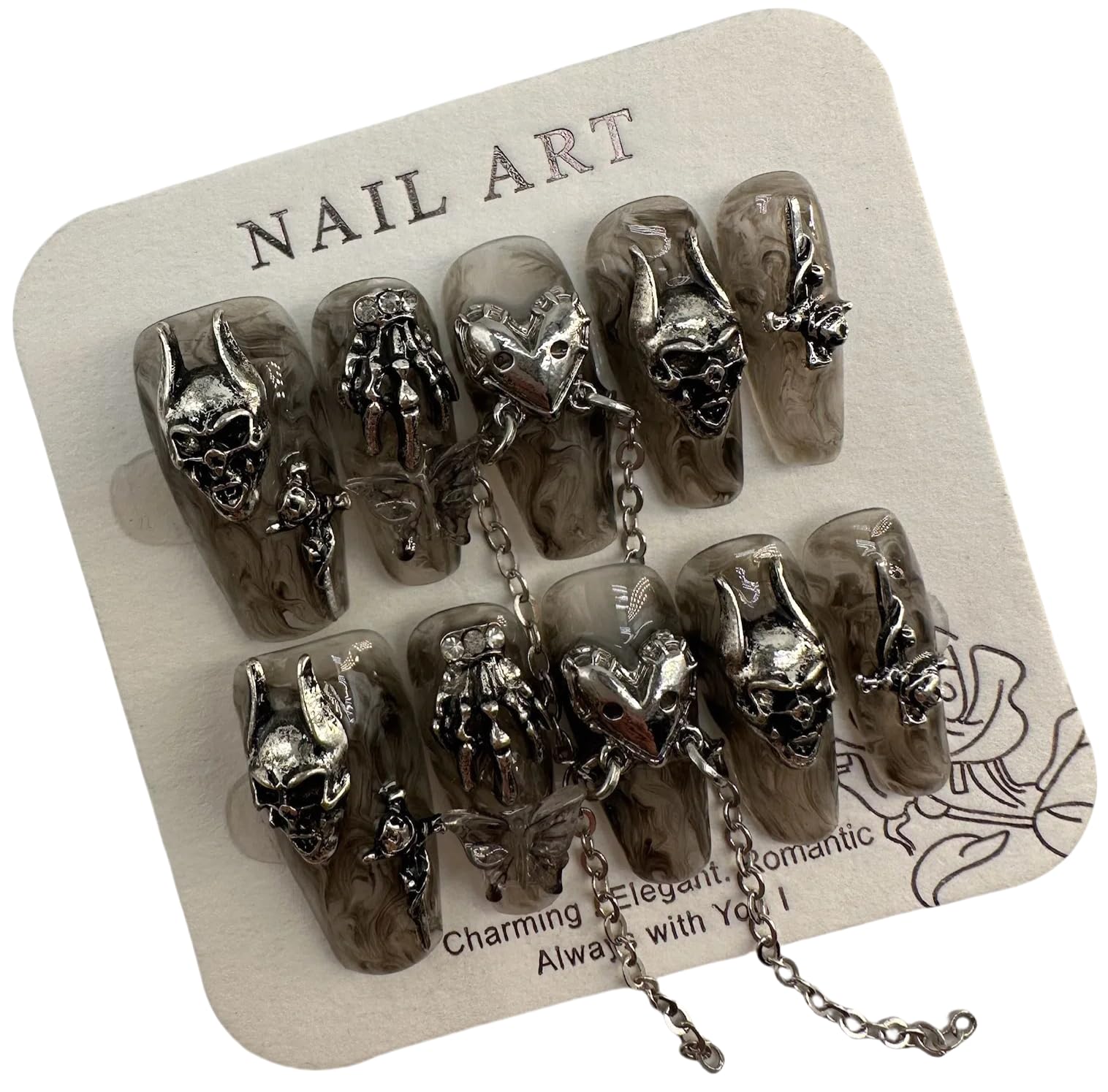 Press on nails,JC Handcrafted Press On Nails Kit, Short Length Nail Press Ons, Durable, Easy Application, Stylish Impress Press On Nails,Perfect for