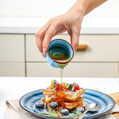 Miniatura 69 de Selamica Ramequines de cerámica de 4 onzas, Ramekins de crema Brulee aptos para horno, platos de natillas de soufflé para hornear, mini cuencos