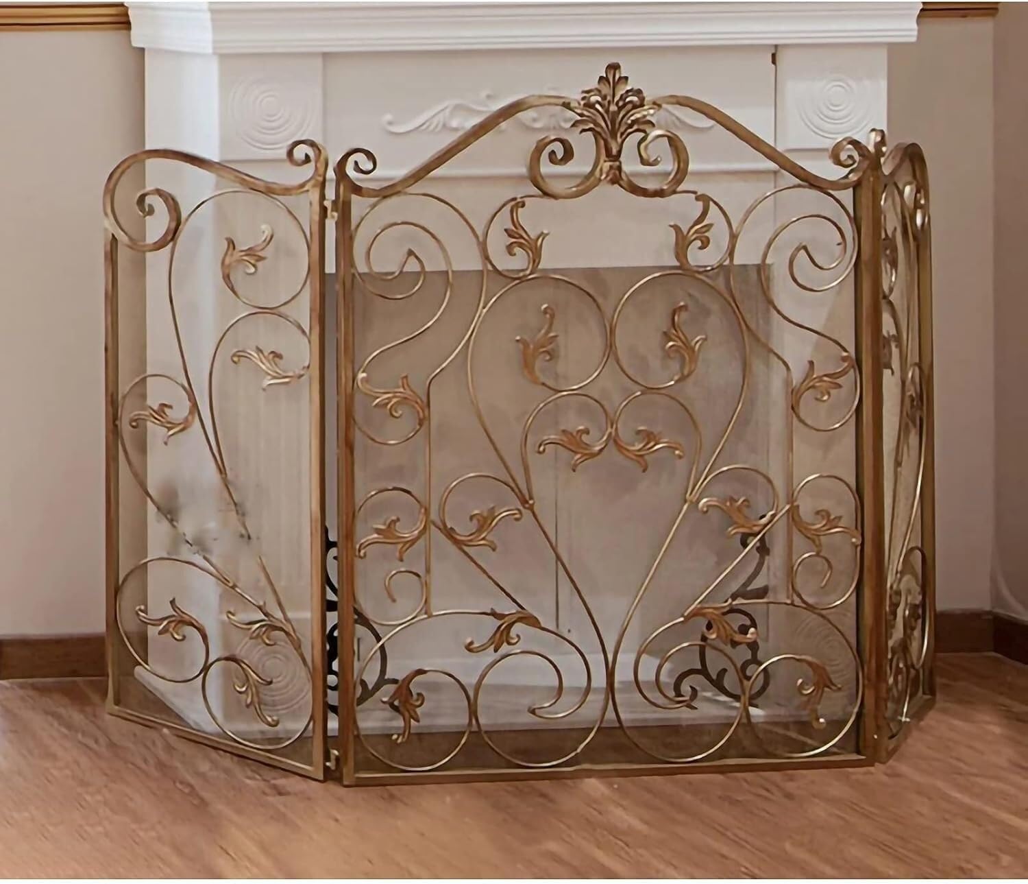 Fireproof 3-Panel Foldable Screen, Safety Fireplace Fence for Baby & Pets, Adjustable Protective Barrier, Durable Heat-Resistant Shield, Home Safety Solution