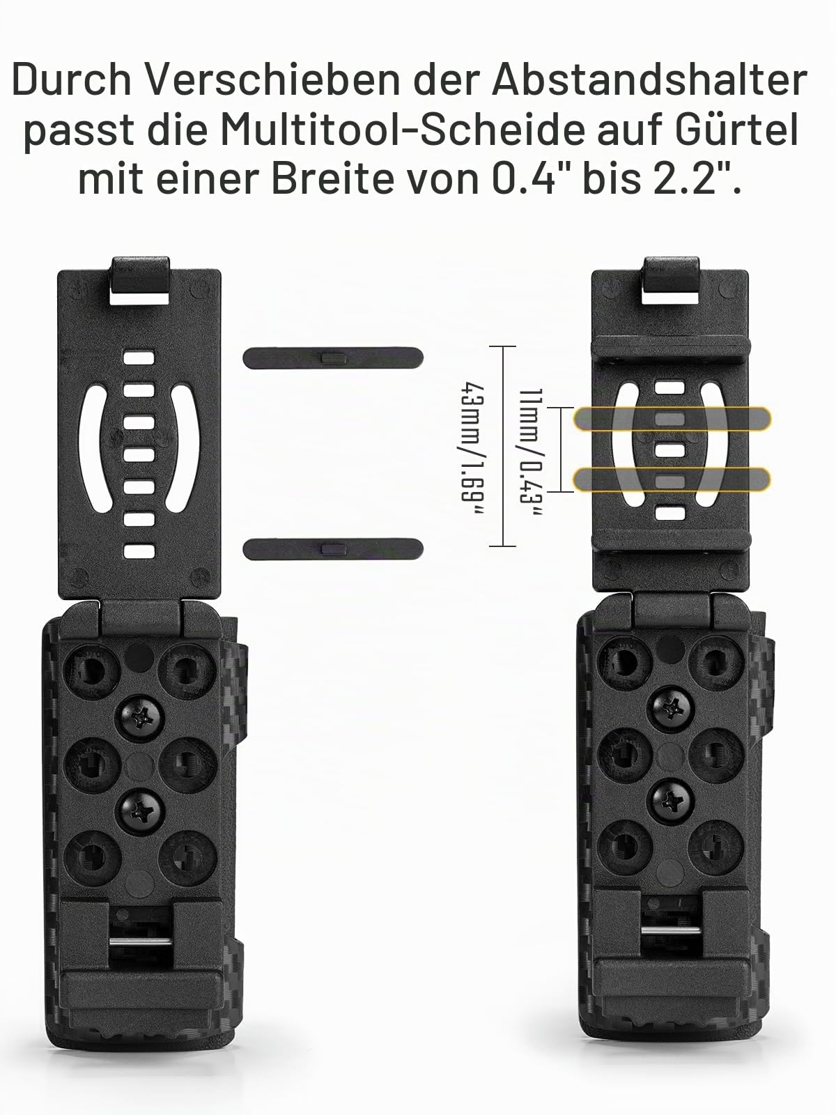 TACTICAL_GEEK TX4 Taschenlampenhülle kompatibel Für Olight Arkfeld Flache Taschenlampe, Holster mit Gürtelclip, Taschenlampentasche für schnellen Zugriff, Schwarz Kohlefaser-Muster, ohne Taschenlampe
