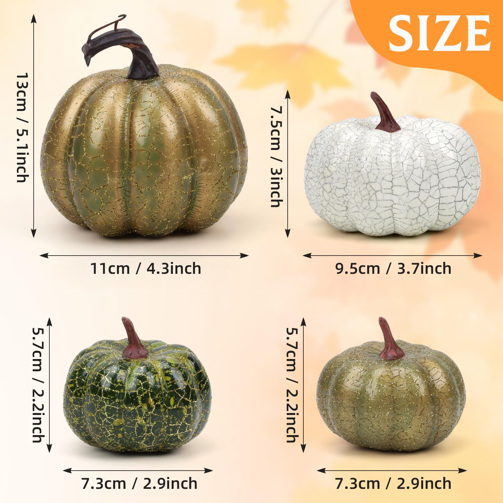 8 Pcs Artificiel Faux Citrouilles Mousse Simulation Automne Récolter Légume Modèle Cuisine Halloween Décoration - Couleur aléatoire