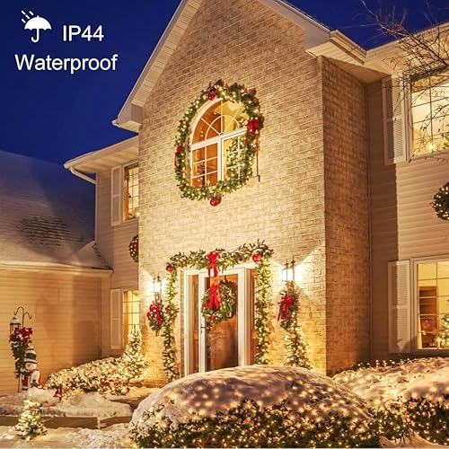 Miniatura 3 de Toodour Luces de Navidad para exteriores, 213 pies, 600 luces LED de Navidad, 8 modos, temporizador, luces parpadeantes de Navidad impermeables para