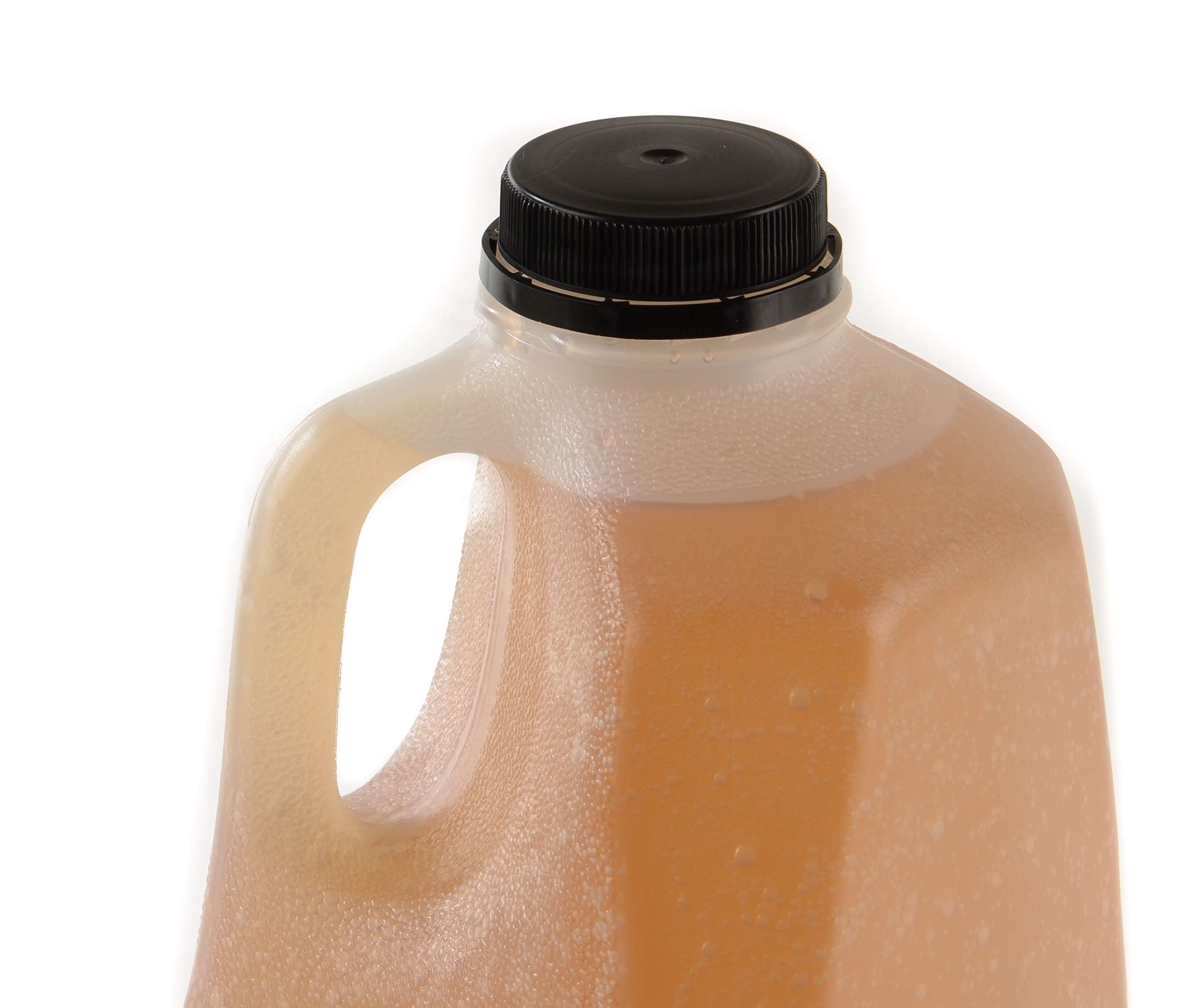 [100 PACK] 38MM Black Tamper Evident Ratchet Caps/Lids for Empty Foggy Plastic Juice Bottles by EcoQuality