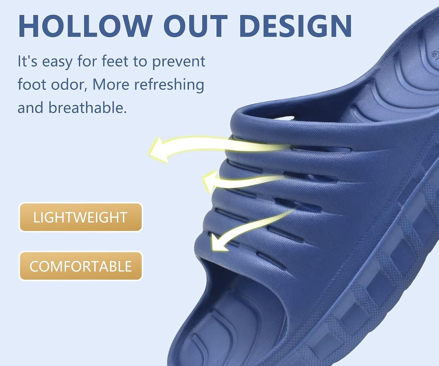 GPOS Mens Sport Recovery Sandals Plantar Fasciitis Thick Cushion Slides Sandals Lightweight Comfort Orthotic Slippers