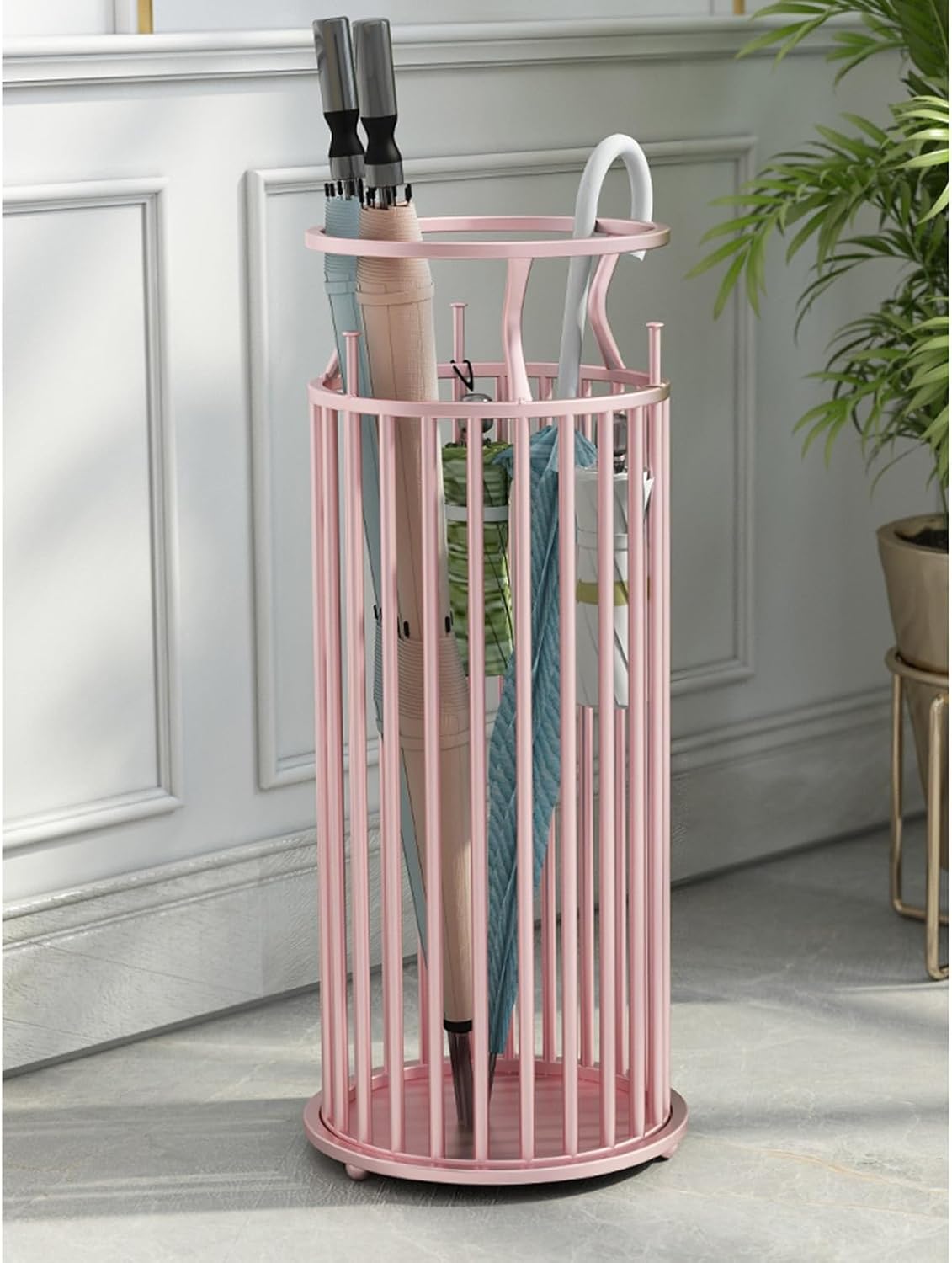 Metal Round, Large Capacity for Business Entrance, Hotel Reception, Retail Stores - Stylish and Durable (Color1)