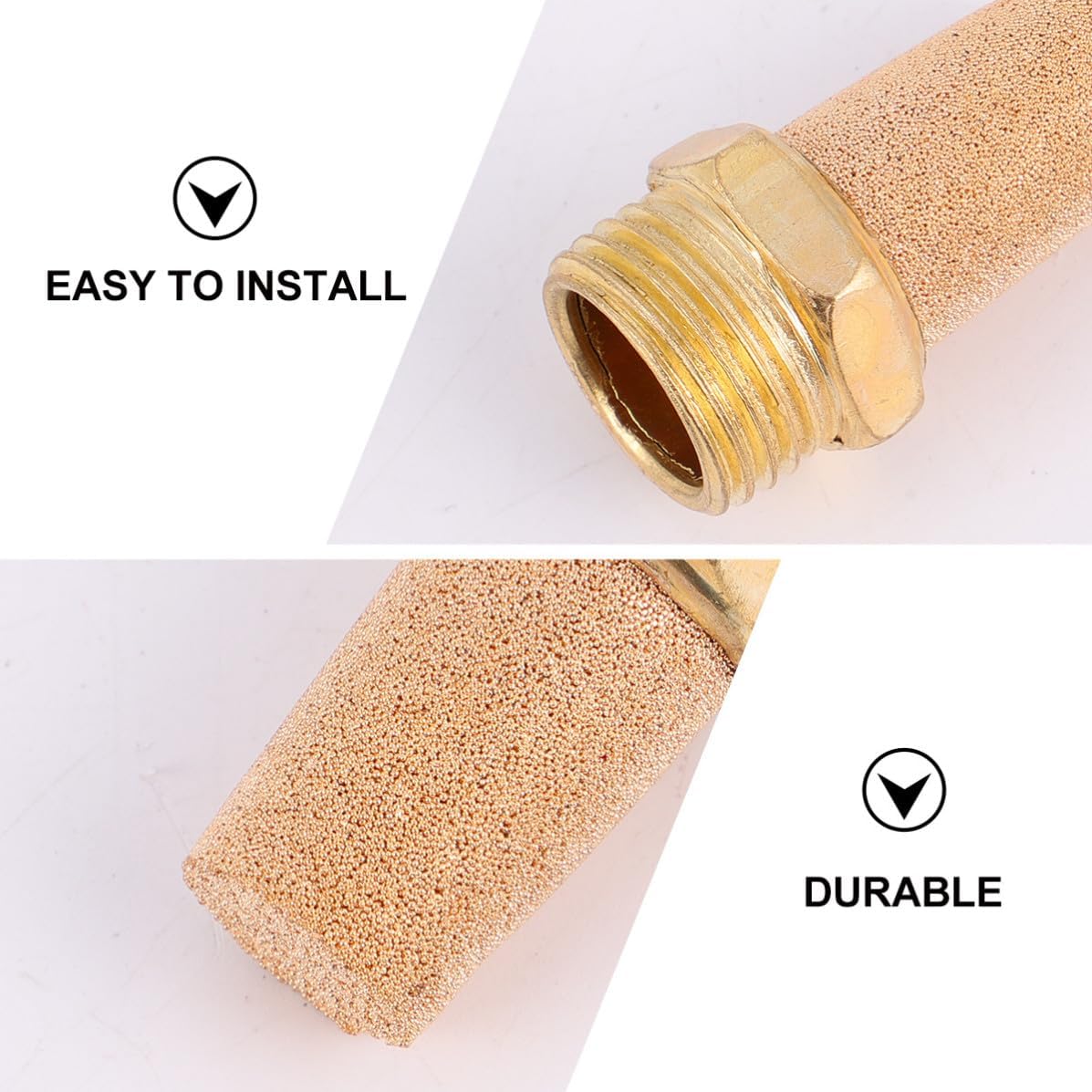 Toddmomy Pneumatic Muffler for High Flow Rate Noise Elimination G1/2 Male Thread 4pcs Brass Silencer Copper Exhaust Muffler Multi-layer Structure