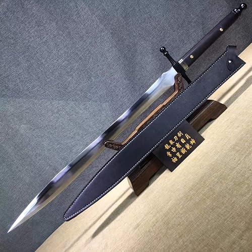 Miniatura 3 de Espadas caballerosas, hechas a mano, hoja de acero de alto carbono, funda de cuero, lista para la batalla