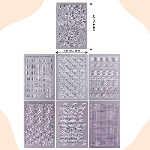 Miniatura 2 de GYYCBXM Juego de 7 almohadillas de textura en relieve para arcilla polimérica, compatible con cortadores de arcilla y herramientas de rodamiento,