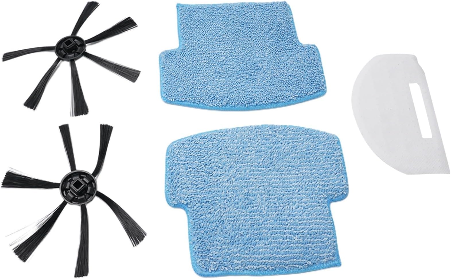 Robot Vacuum Cleaner Replacement Kit with Side Brushes Filter and Mop Cloths for Mondial RB-01 RB-07 RB-08 RB-09 RB-11 for Multilaser HO041 for WAP W100