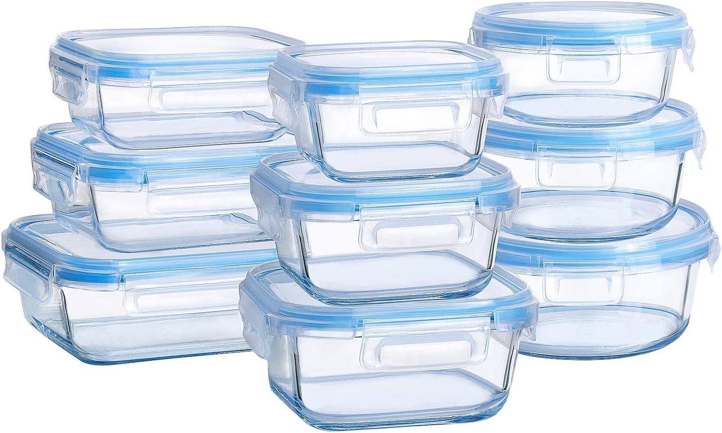 MCIRCO Glass Food Storage Containers with Lids,Glass Meal Prep Container,Lunch Containers,Microwave,Oven,Freezer and Dishwasher Safe